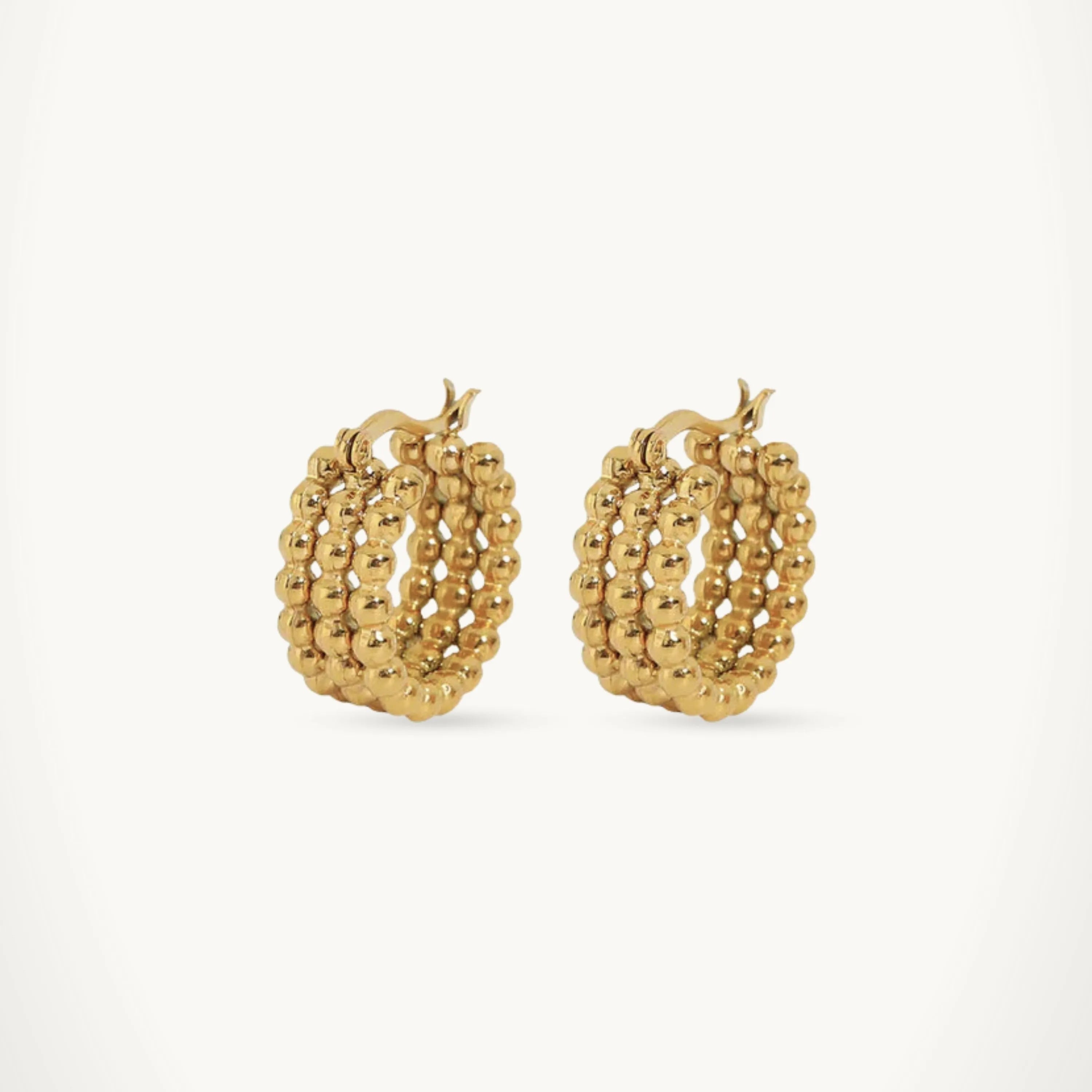 Beaded Triple Hoops